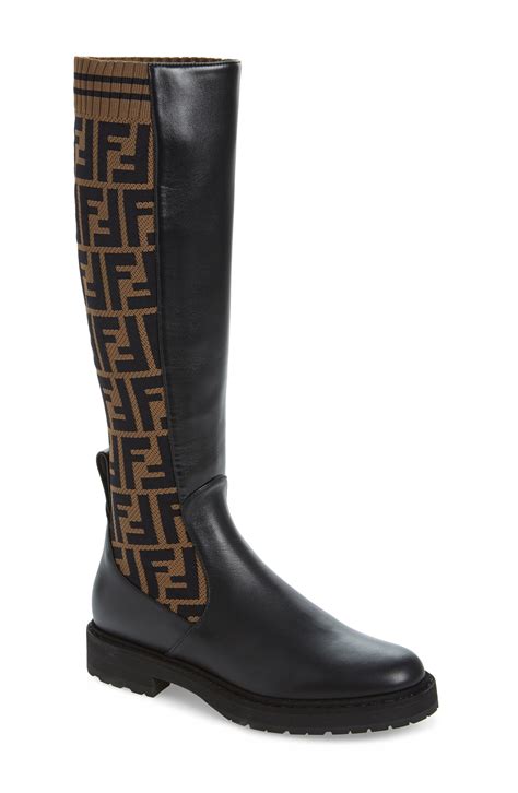 fendi black boots womens|fendi knee high sock boots.